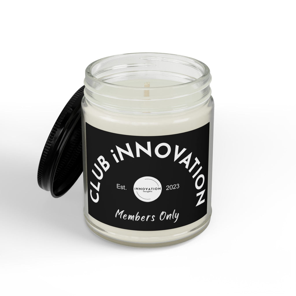 CLUB iNNOVATION Soy Candle, Hand-Poured Natural Soy Wax, Members Only Jar, Modern Scented Candle, Innovator Gift for Home or Office