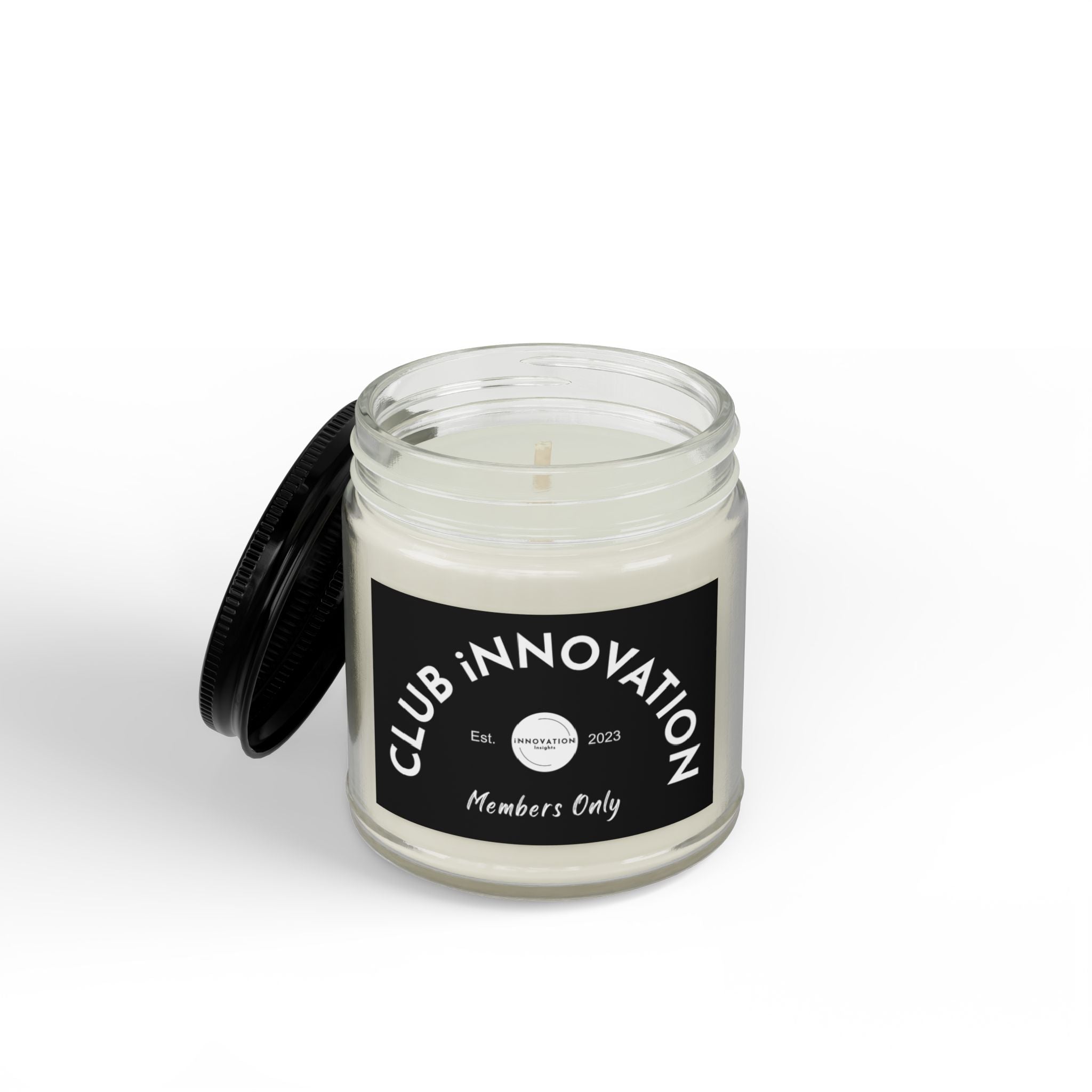 CLUB iNNOVATION Soy Candle, Hand-Poured Natural Soy Wax, Members Only Jar, Modern Scented Candle, Innovator Gift for Home or Office