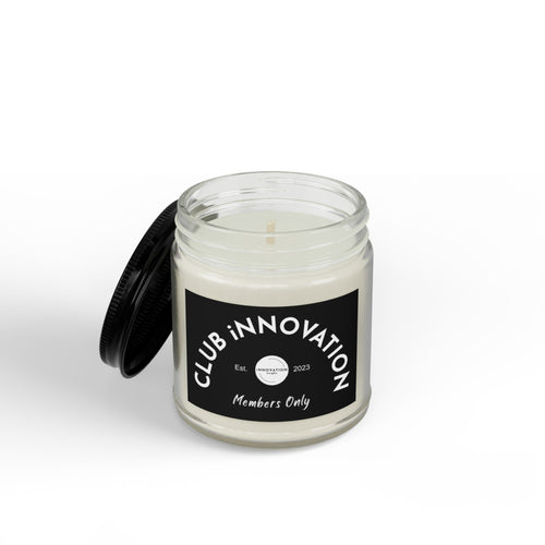CLUB iNNOVATION Soy Candle, Hand-Poured Natural Soy Wax, Members Only Jar, Modern Scented Candle, Innovator Gift for Home or Office