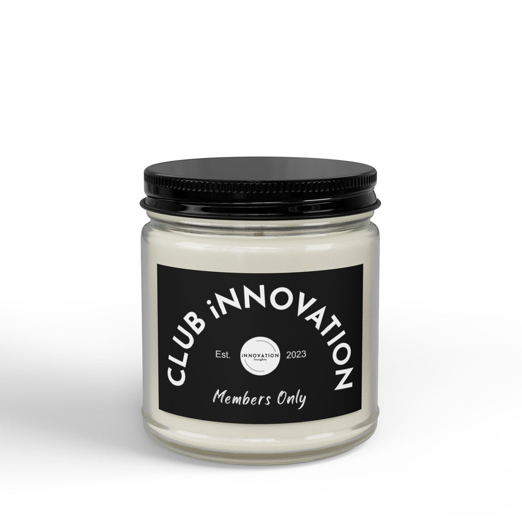 CLUB iNNOVATION Soy Candle, Hand-Poured Natural Soy Wax, Members Only Jar, Modern Scented Candle, Innovator Gift for Home or Office